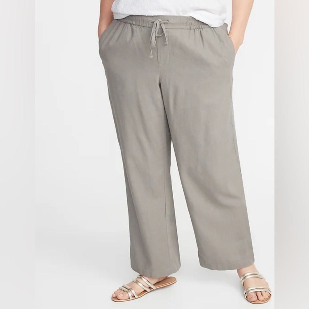 Old Navy Olive Wide-Leg Drawstring Pants